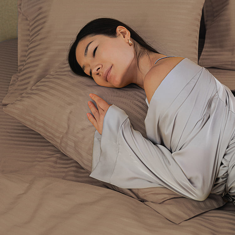 Mocha Premium Stripe Sateen Pillowcases