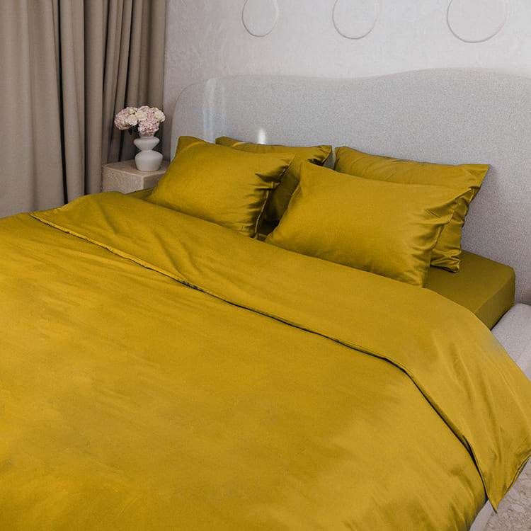 Mustard Premium Sateen  Duvet Cover Set