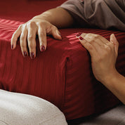 Bordeaux Premium Stripe Sateen Core Sheet Set