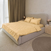 Gold Premium Stripe Sateen Bedding Set