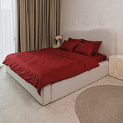 Bordeaux Premium Stripe Sateen Bedding Move-in Bundle