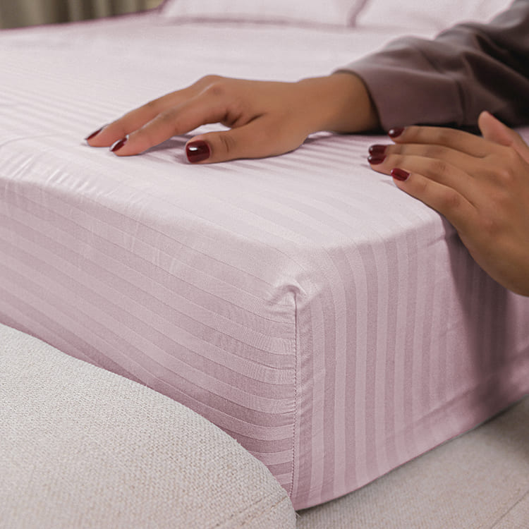 Powder Pink Premium Stripe Sateen Core Sheet Set