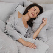 Gray Cotton Muslin Duvet Cover Set