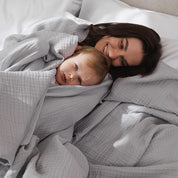 Gray Cotton Muslin Throw Bed Blanket