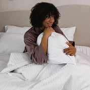 White Premium Stripe Sateen Pillowcases