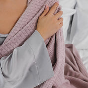 Light Pink Knit Throw Bed Blanket