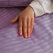 Lilac Premium Stripe Sateen Duvet Set