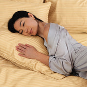 Gold Premium Stripe Sateen Bedding Set