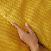 Gold Premium Stripe Sateen Bedding Set