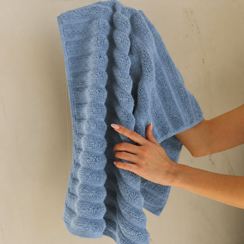 Super-Plush Turkish Micro Cotton Hand & Face Towels in Blue Shades