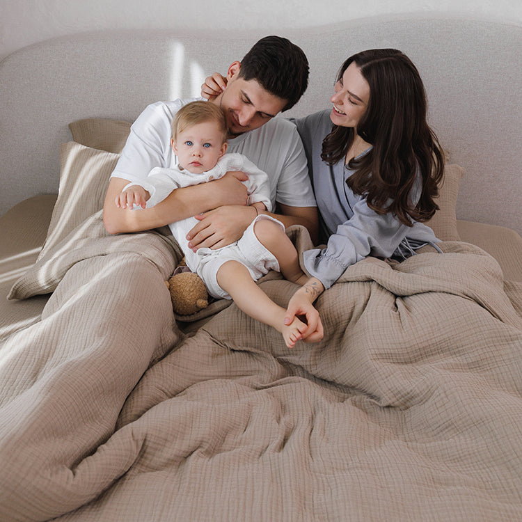 Sand Cotton Muslin Bedding Move-in Bundle