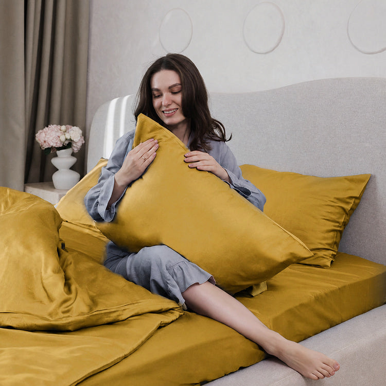 Mustard Premium Sateen Pillowcases