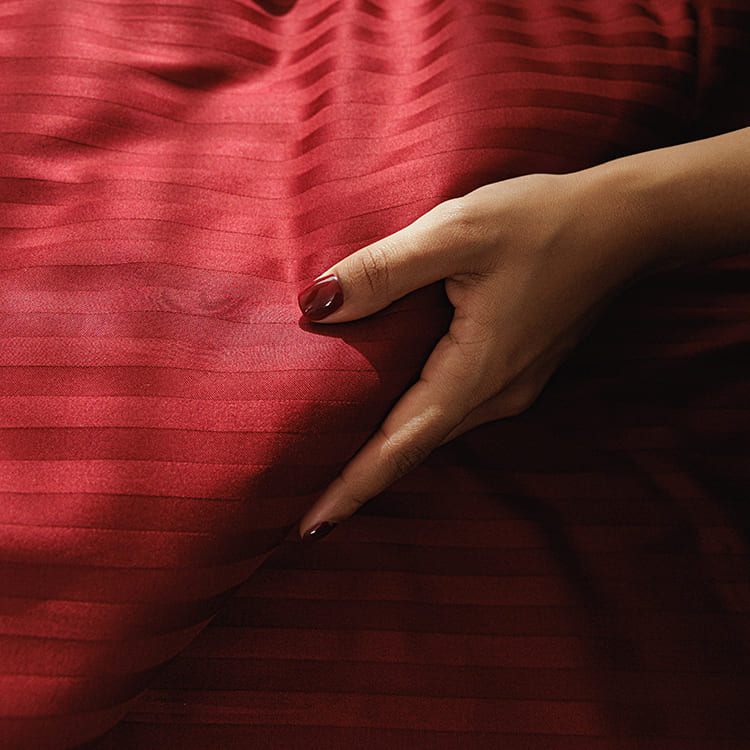 Bordeaux Premium Stripe Sateen Bedding Set