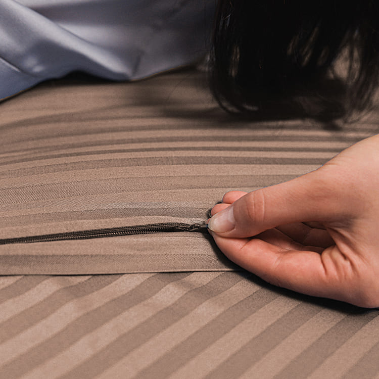 Mocha Premium Stripe Sateen Bedding Set