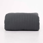 Gray Knit Throw Bed Blanket