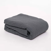Gray Knit Throw Bed Blanket