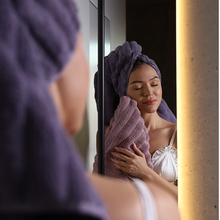 Super-Plush Turkish Micro Cotton Hand & Face Towels in Lilac Shades