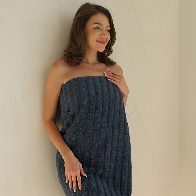 Super-Plush Turkish Micro Cotton Bath Bundle in Blue Shades